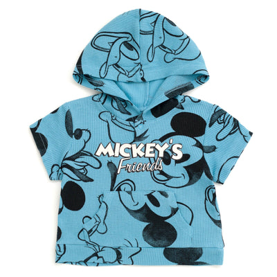 Disney Mickey Mouse Waffle Knit Pullover Hoodie and Shorts - imagikids