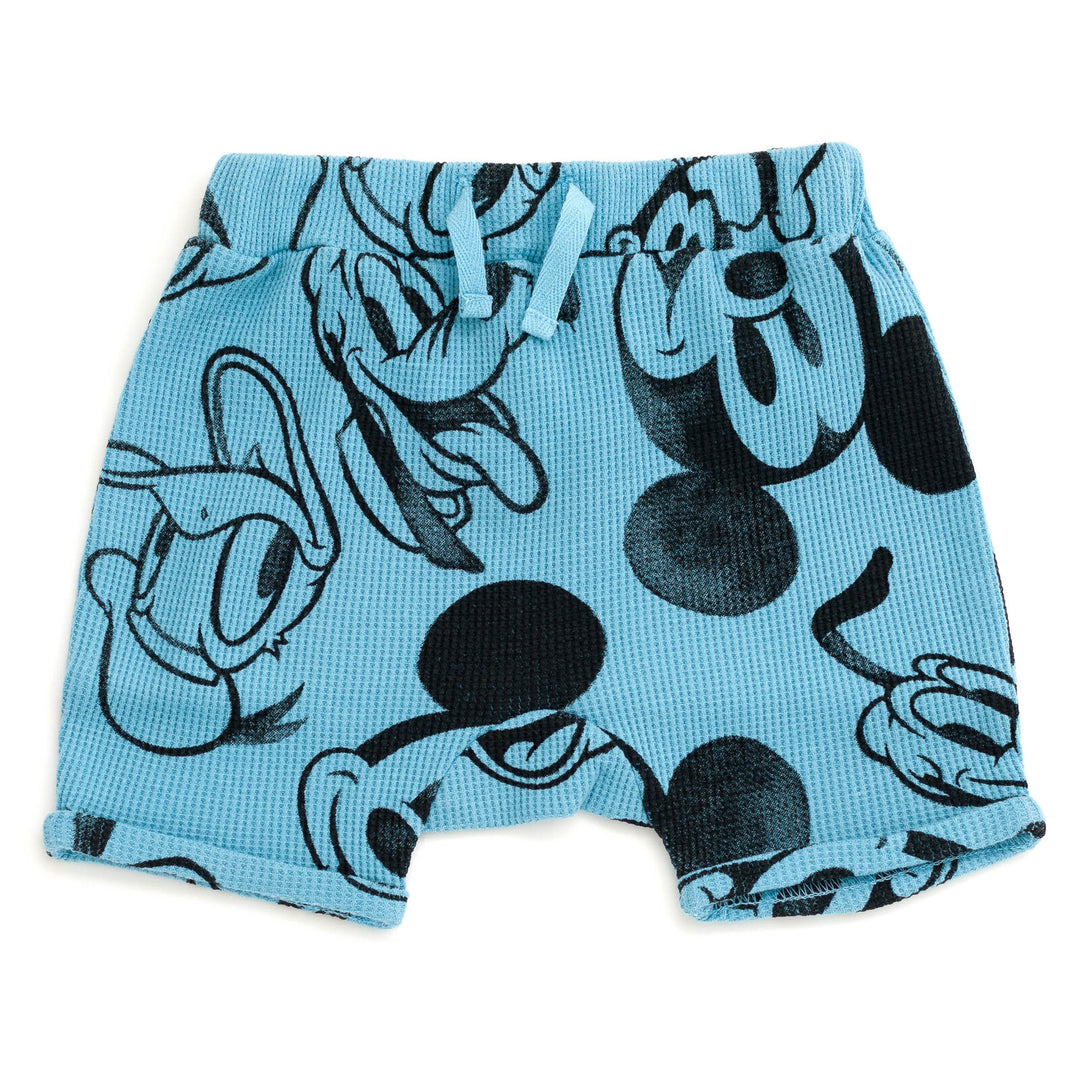 Disney Mickey Mouse Waffle Knit Pullover Hoodie and Shorts