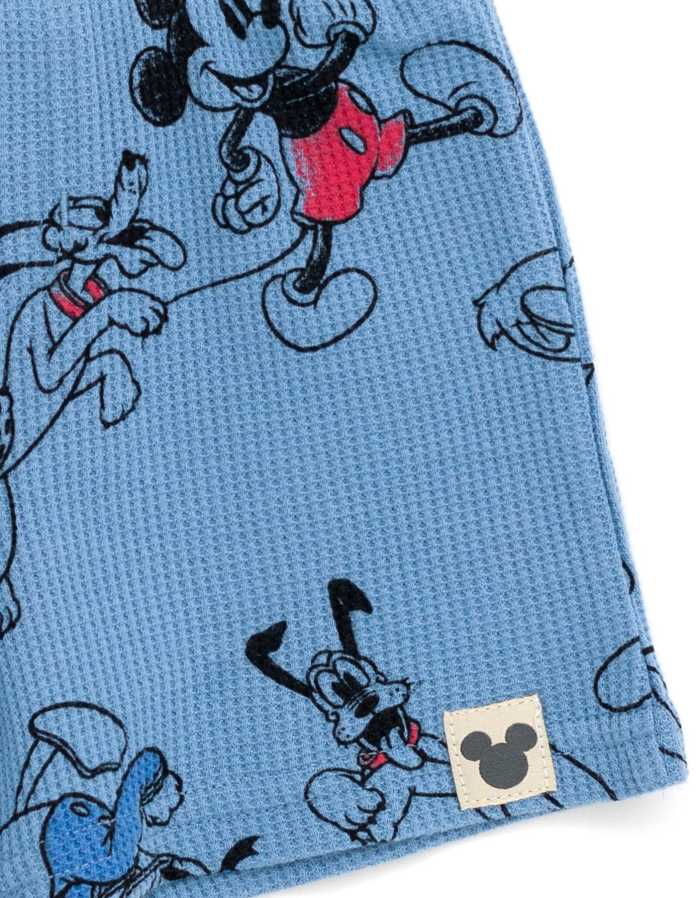 Disney Mickey Mouse Waffle knit T-Shirt Shorts Outfit Set - imagikids