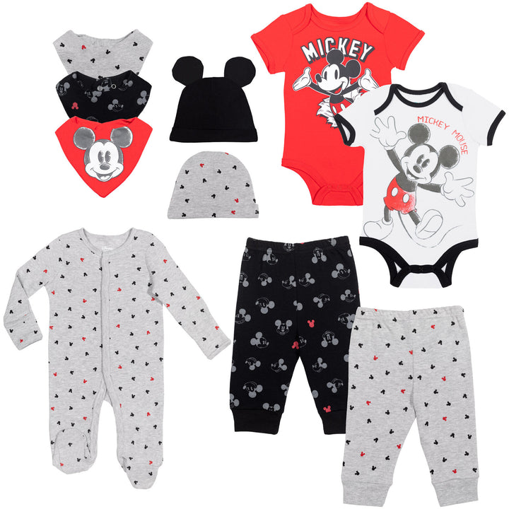 Conjunto de 10 piezas de Mickey Mouse y canastilla