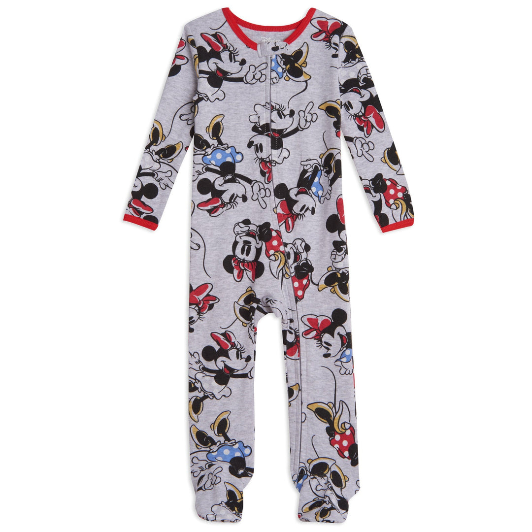 Disney Minnie Mouse 2 Pack Zip Up Sleep N' Play Coveralls - imagikids