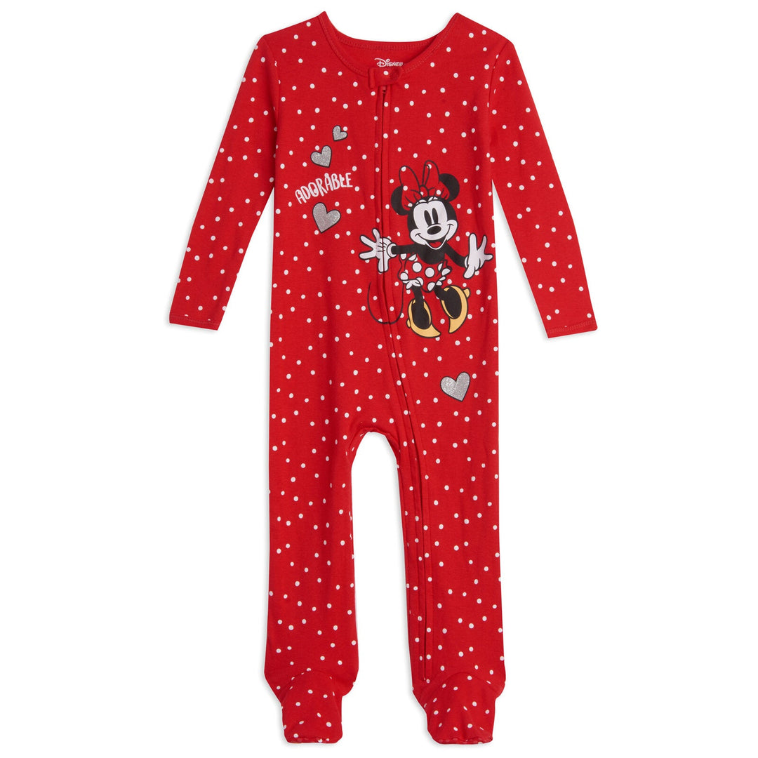 Disney Minnie Mouse 2 Pack Zip Up Sleep N' Play Coveralls - imagikids