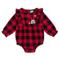 Disney Minnie Mouse Baby Girls Flannel Bodysuit Newborn to Infant