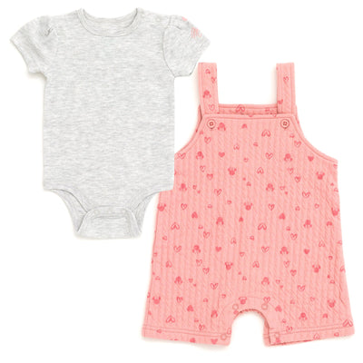 Disney Minnie Mouse Bodysuit and Short Overalls Outfit Set - imagikids