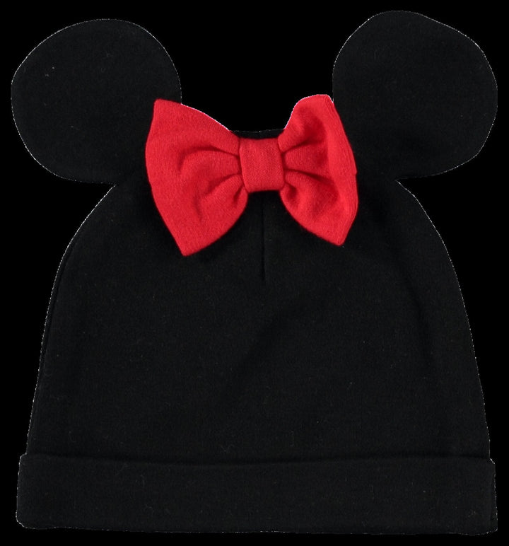 Disney Minnie Mouse Bodysuit Pants Bib and Hat 4 Piece Outfit Set - imagikids