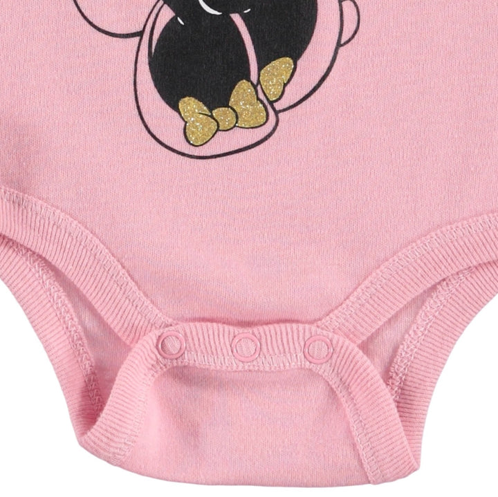 Disney Minnie Mouse Bodysuit Pants Bib and Hat 4 Piece Outfit Set - imagikids