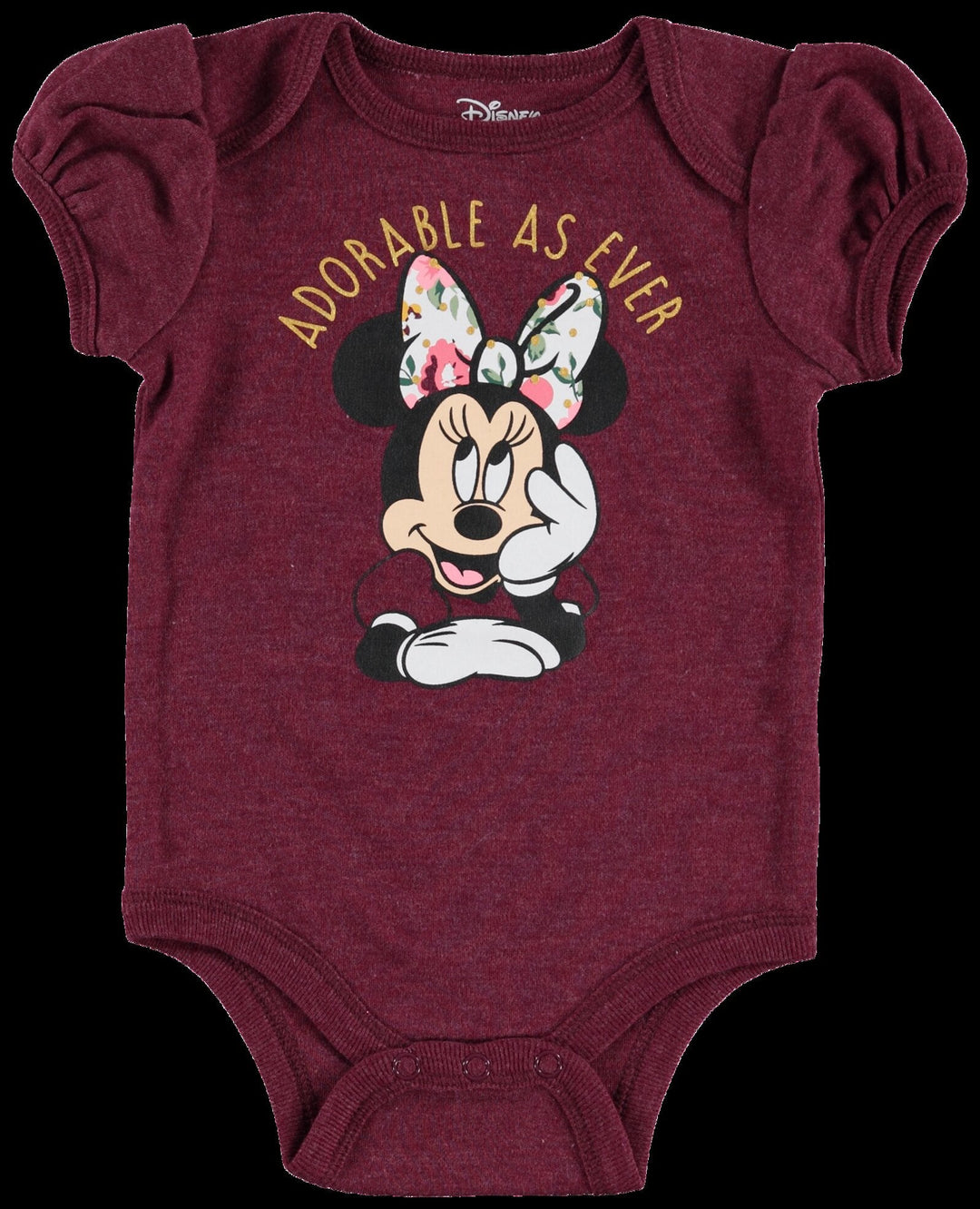 Disney Minnie Mouse Bodysuit Pants Bib and Hat 4 Piece Outfit Set - imagikids