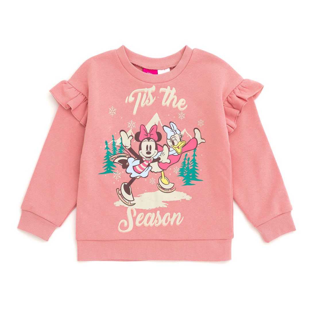 Disney Minnie Mouse Christmas Fleece Sweatshirt and Jogger Pants Outfit Set