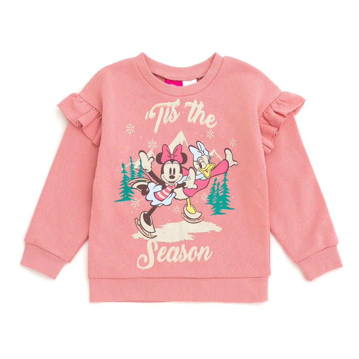 Disney Minnie Mouse Christmas Fleece Sweatshirt and Jogger Pants Outfit Set