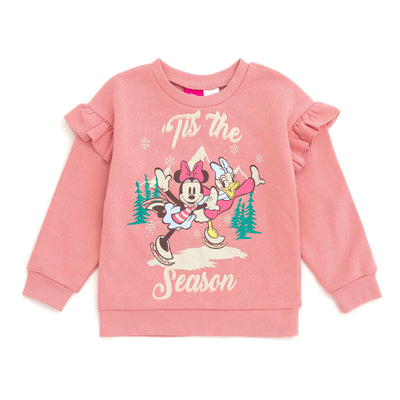 Disney Minnie Mouse Christmas Fleece Sweatshirt and Jogger Pants Outfit Set