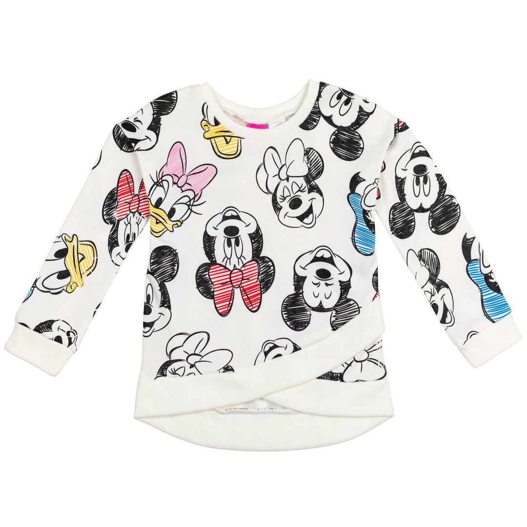 Disney Minnie Mouse Crossover Fleece Sweatshirt and Leggings Outfit Set - imagikids