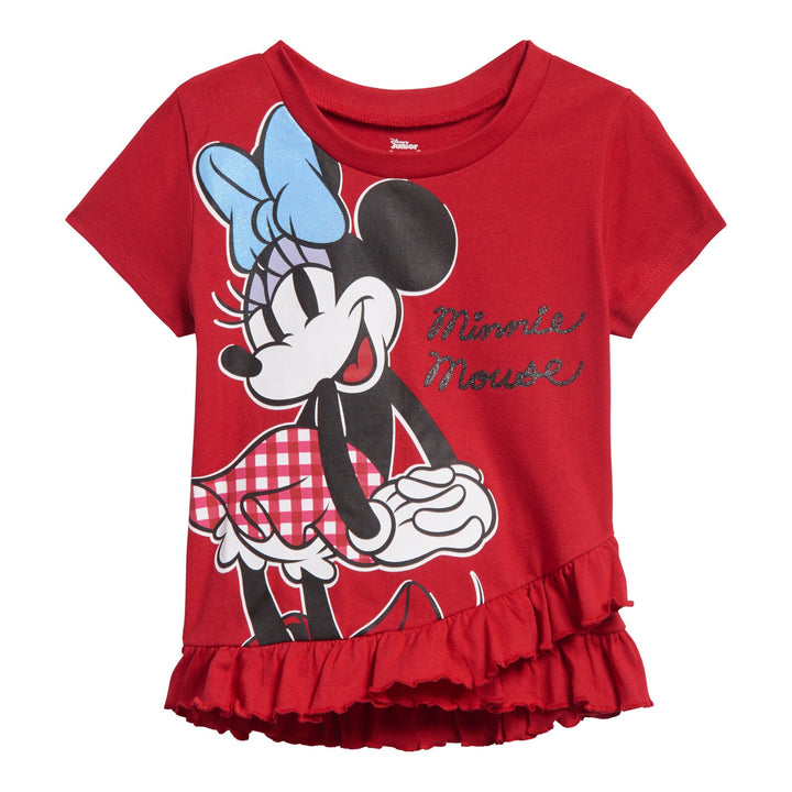 Disney Minnie Mouse Crossover T-Shirt and Bike Shorts Twill Outfit Set - imagikids