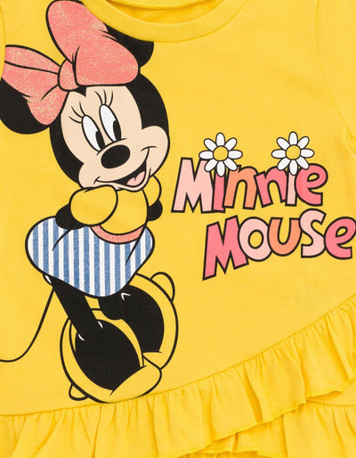 Disney Minnie Mouse Crossover T-Shirt and Chambray Shorts Outfit Set - imagikids
