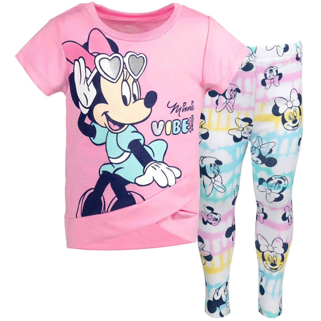 Disney Minnie Mouse Crossover T-Shirt and Leggings Outfit Set - imagikids