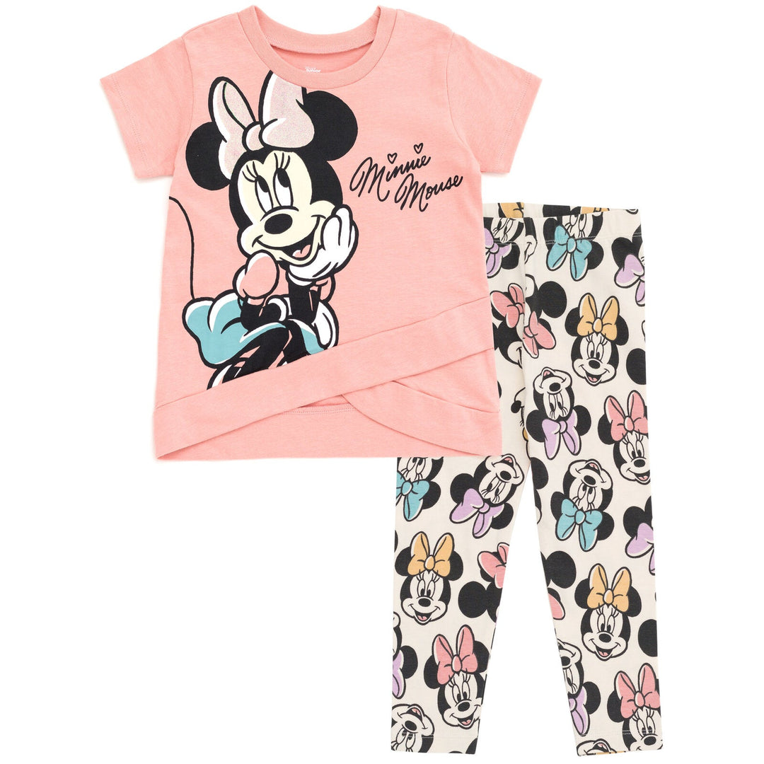 Disney Minnie Mouse Crossover T-Shirt and Leggings Outfit Set - imagikids