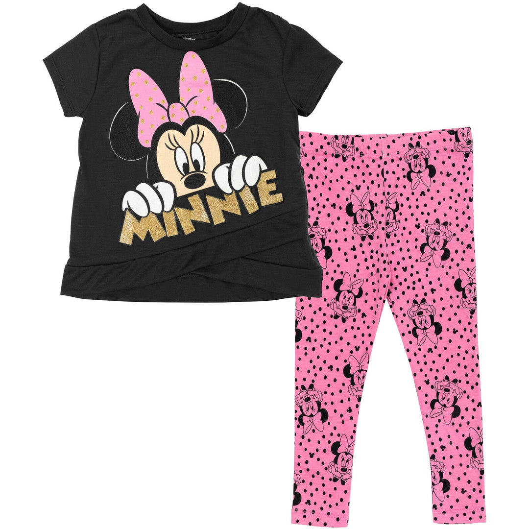 Disney Minnie Mouse Crossover T-Shirt and Leggings Outfit Set - imagikids