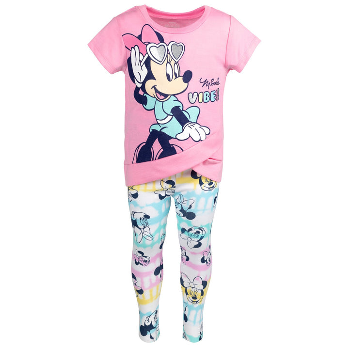 Disney Minnie Mouse Crossover T-Shirt and Leggings Outfit Set - imagikids