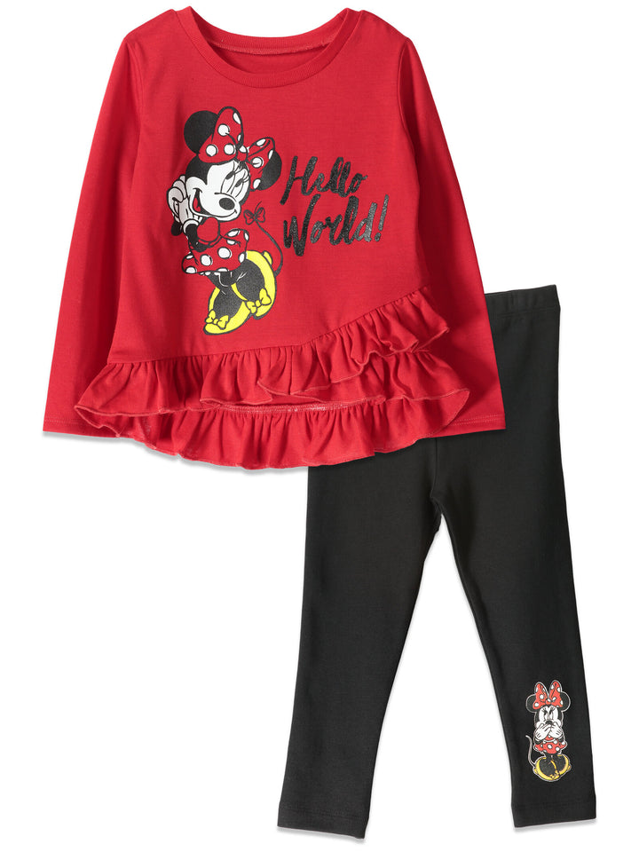 Disney Minnie Mouse Crossover T-Shirt and Leggings Outfit Set