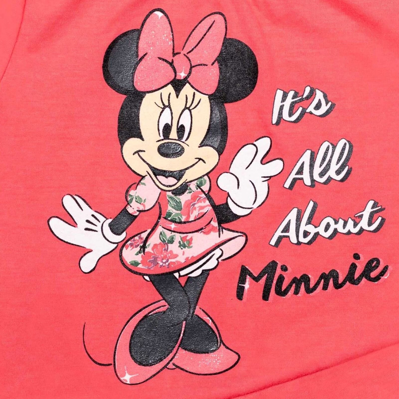 Disney Minnie Mouse Crossover T-Shirt Bike Shorts and Scrunchie 3 Piece Outfit Set - imagikids