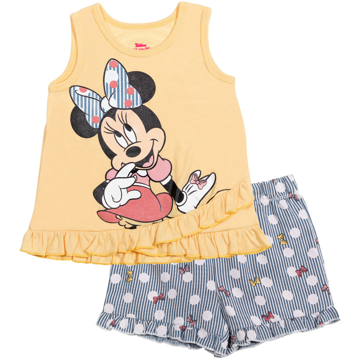 Disney Minnie Mouse Crossover Tank Top and Shorts Outfit Set