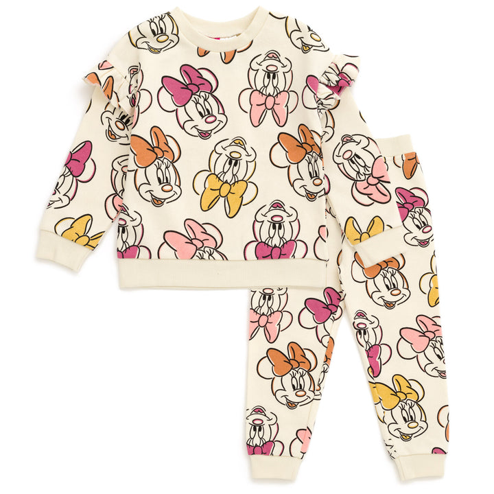 Disney Minnie Mouse Fleece Drop Shoulder Sweatshirt and Jogger Pants Outfit Set