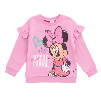 Disney Minnie Mouse Fleece Drop Shoulder Sweatshirt and Jogger Pants Outfit Set