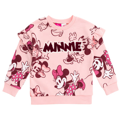 Disney Minnie Mouse Fleece Drop Shoulder Sweatshirt and Jogger Pants Outfit Set