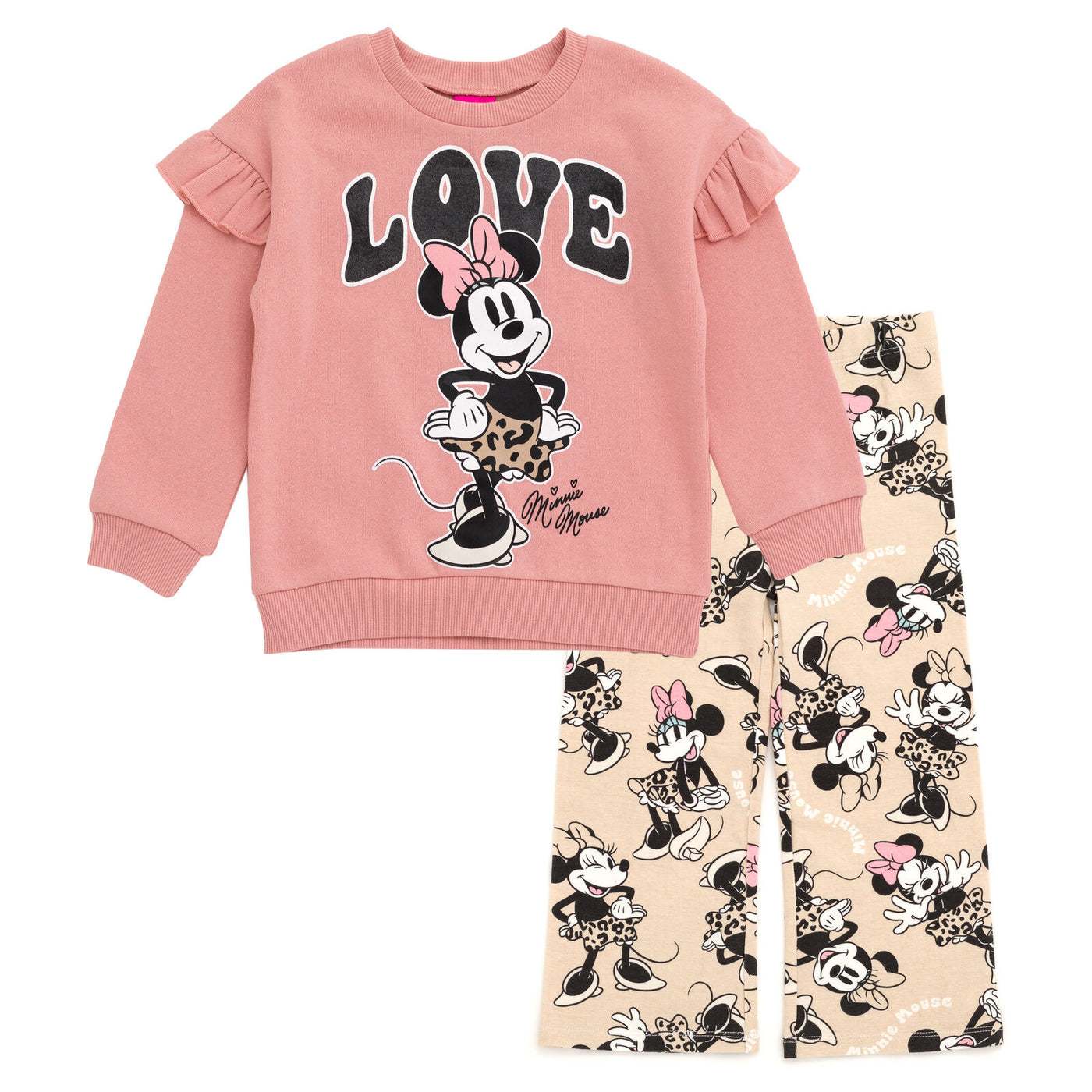 Disney Minnie Mouse Fleece Sweatshirt and Flare Leggings Outfit Set