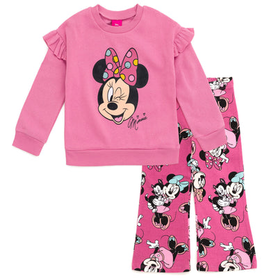 Disney Minnie Mouse Fleece Sweatshirt and Flare Leggings Outfit Set