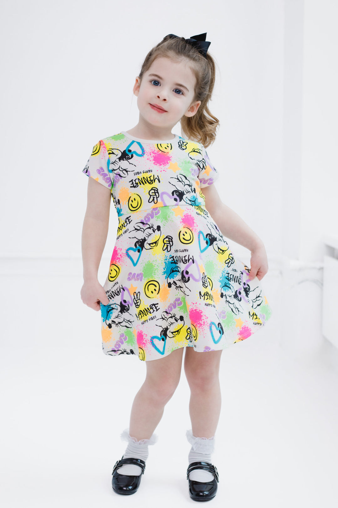 minnie mouse skater dress Disney Minnie Mouse Dress Size 5 Black Multi Color Skater Dress Short