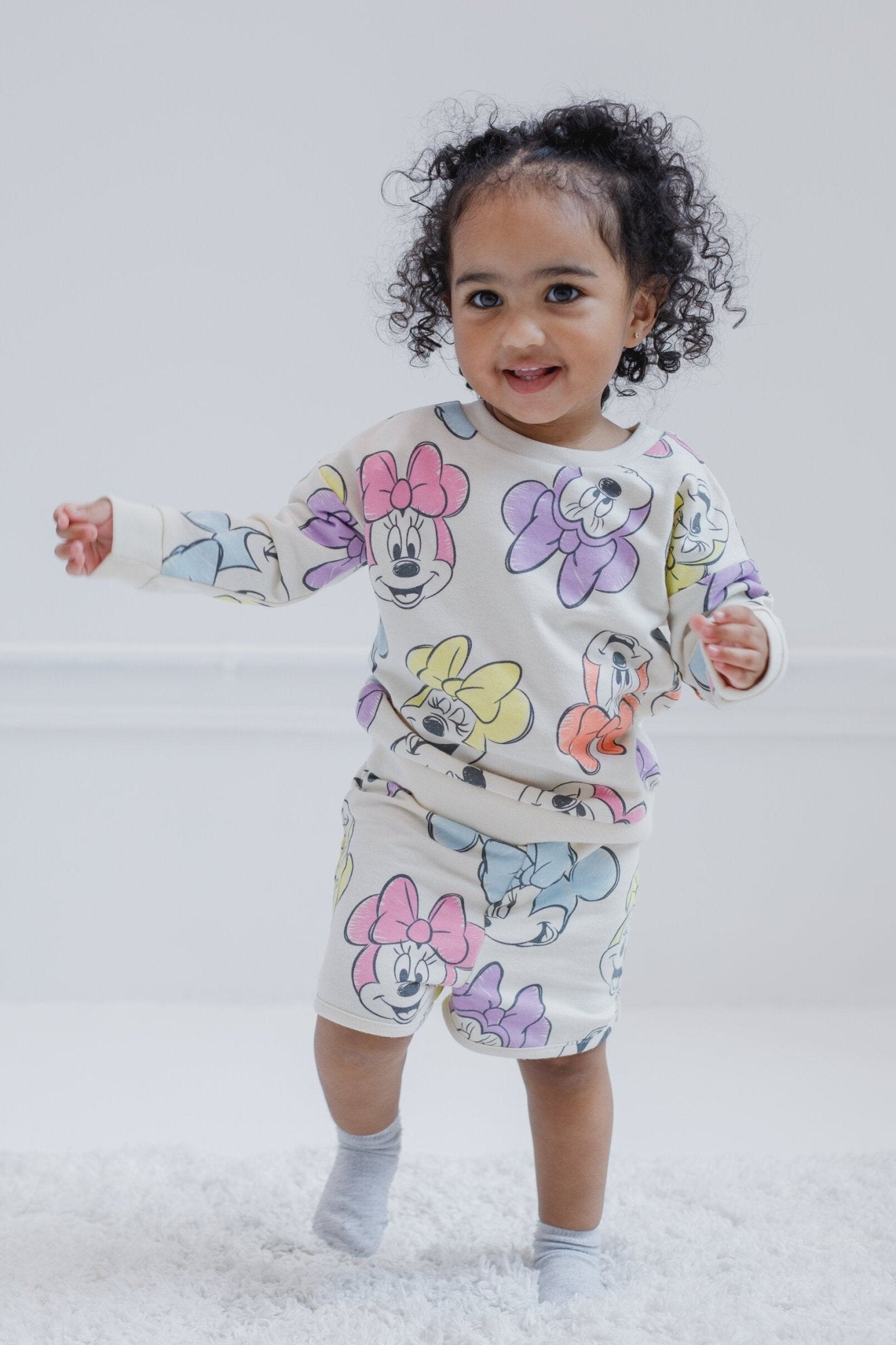 Disney Minnie Mouse French Terry Sweatshirt and Shorts Infant to Big Kid - imagikids