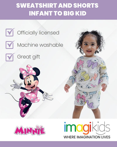 Disney Minnie Mouse French Terry Sweatshirt and Shorts Infant to Big Kid - imagikids