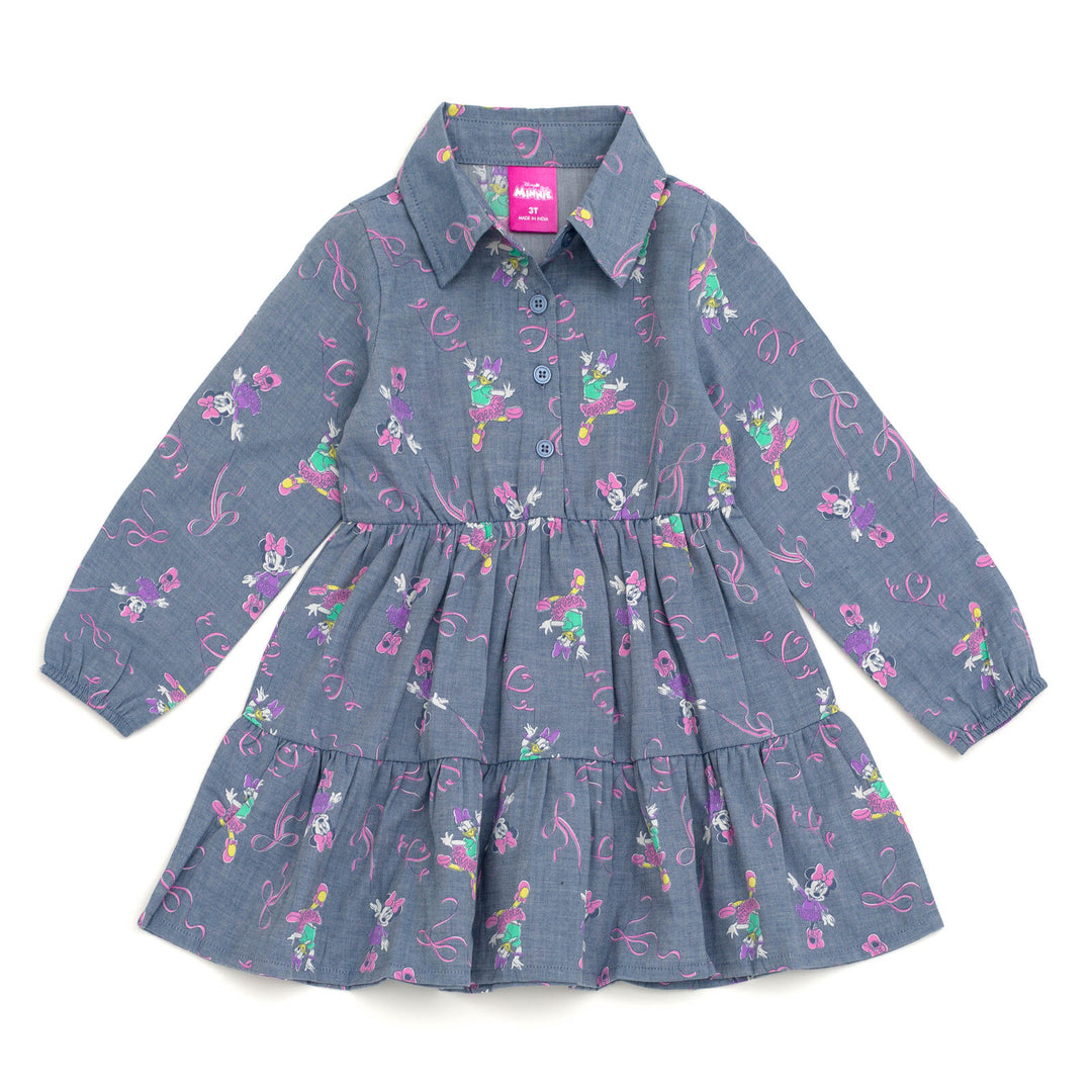 Disney Minnie Mouse Girls Chambray Dress Toddler to Big Kid 2T Disney Minnie Mouse Girls Chambray Dress Toddler to Big Kid 2T