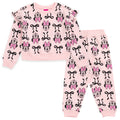 Disney Minnie Mouse Girls Fleece Drop Shoulder Sweatshirt and Jogger Pants Outfit Set Toddler to Big Kid