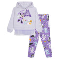 Disney Minnie Mouse Girls Fleece Pullover Peplum Hoodie and Leggings Outfit Set Toddler to Big Kid