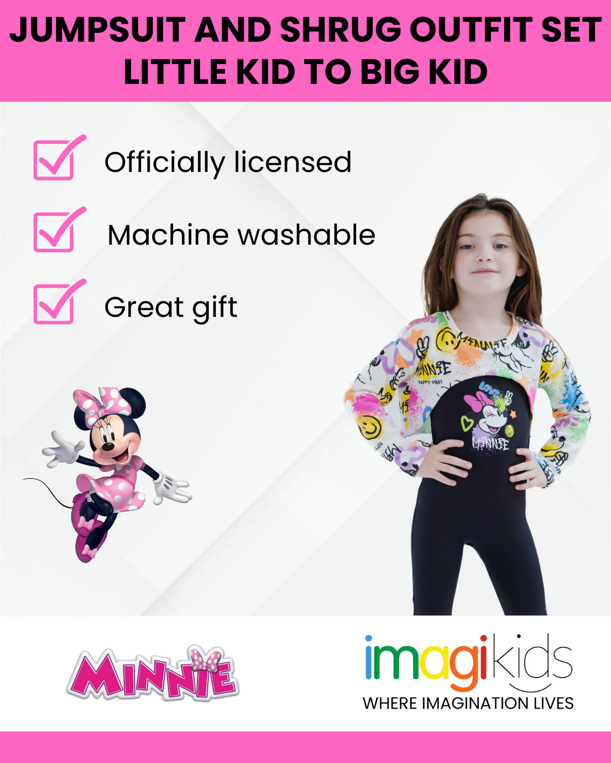 Disney Minnie Mouse Jumpsuit and Fleece Shrug Outfit Set