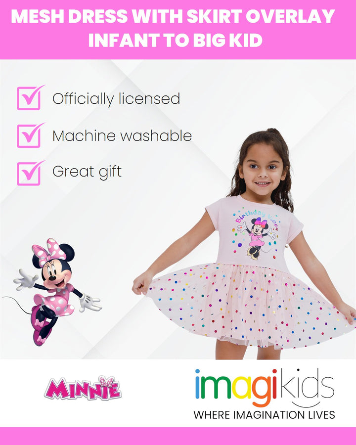 Disney Minnie Mouse Mesh Dress With Skirt Overlay - imagikids