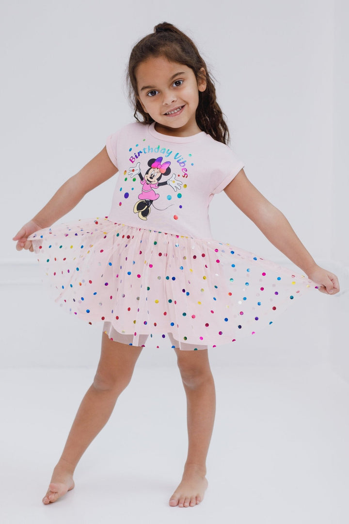 Disney Minnie Mouse Mesh Dress With Skirt Overlay - imagikids