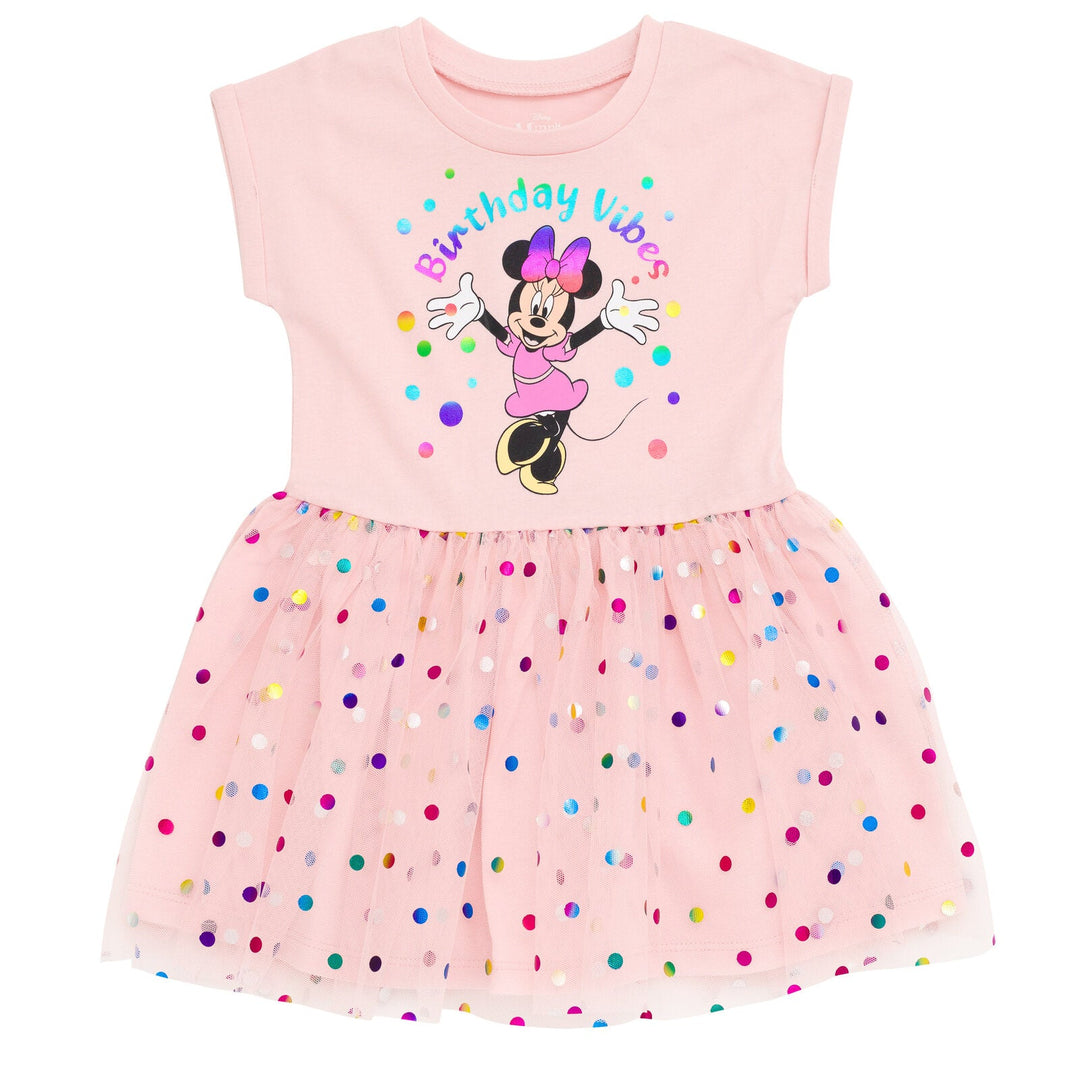 Disney Minnie Mouse Mesh Dress With Skirt Overlay Polka Dots Toddler to Big Kid Disney Minnie Mouse Mesh Dress With Skirt Overlay Polka Dots Toddler to Big Kid