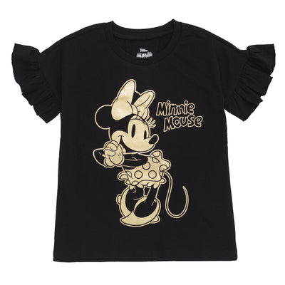 Disney Minnie Mouse Metallic Print T-Shirt and Flare Pants Outfit Set - imagikids