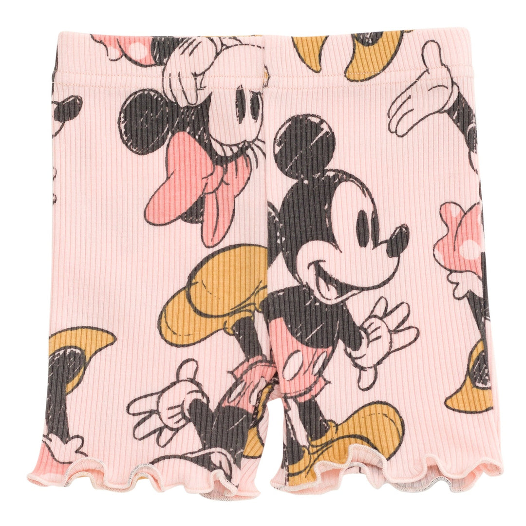 Disney Minnie Mouse Peplum T-Shirt and Bike Shorts Outfit Set - imagikids