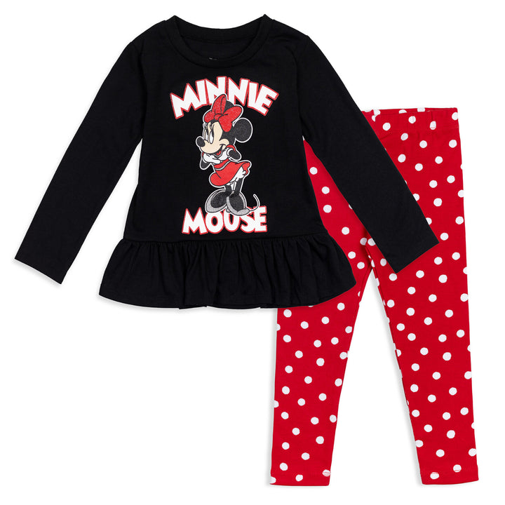 Disney Minnie Mouse Peplum T-Shirt and Leggings Outfit Set