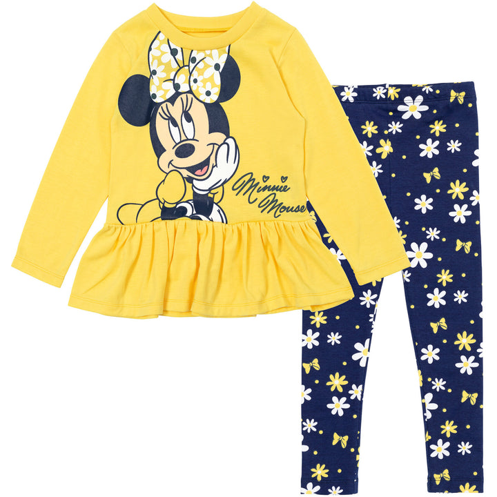 Disney Minnie Mouse Peplum T-Shirt and Leggings Outfit Set