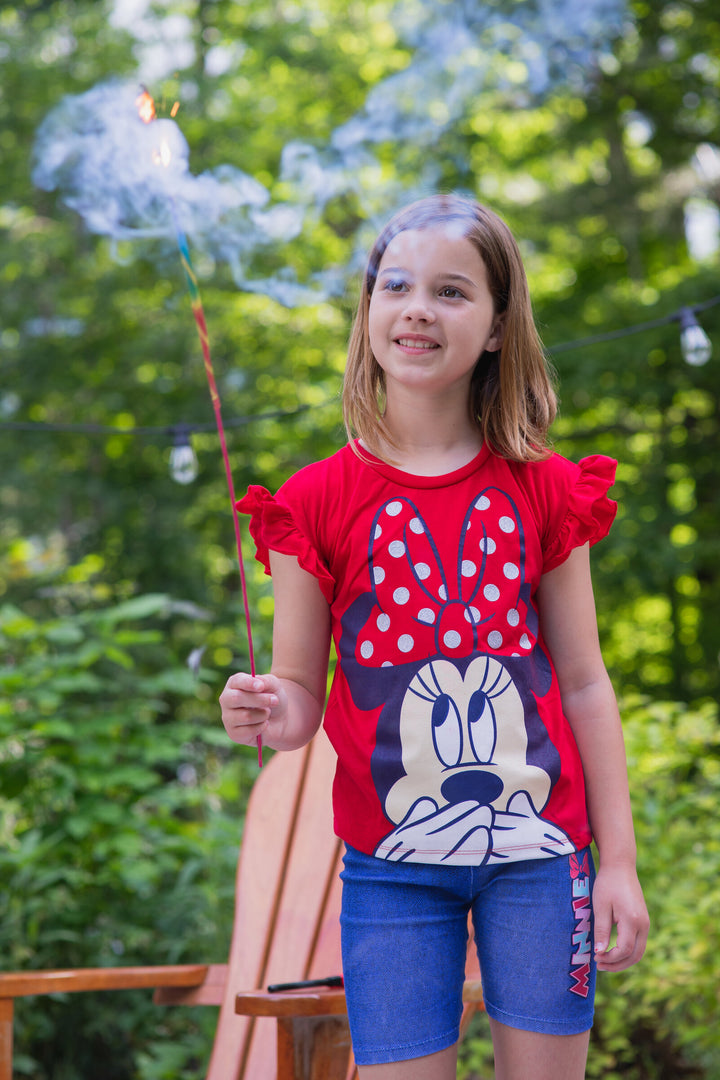 Disney Minnie Mouse Peplum T-Shirts and Bike Shorts