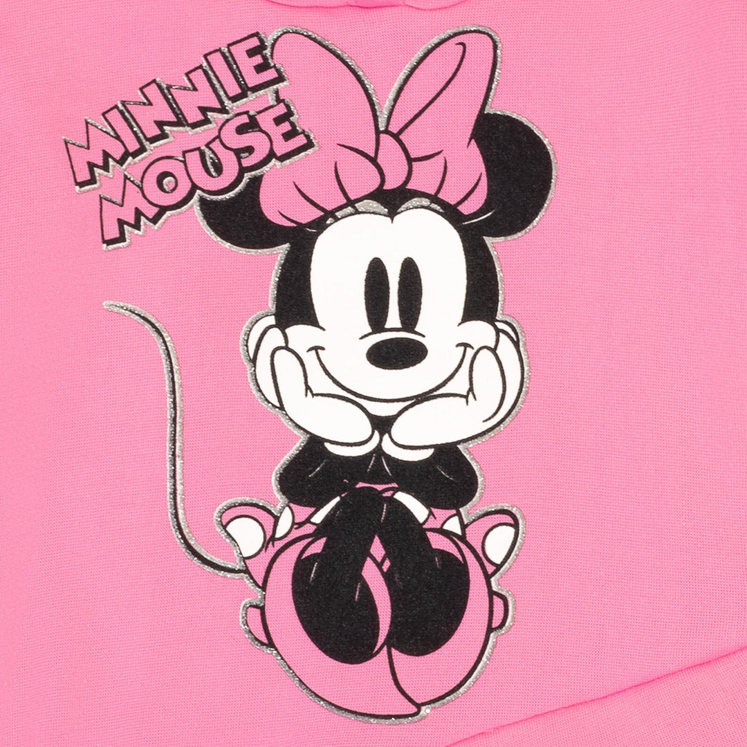 Disney Minnie Mouse Pullover Crossover Fleece Hoodie and Leggings Outfit Set