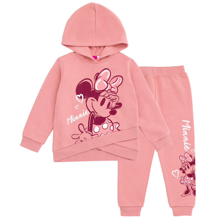 Disney Minnie Mouse Pullover Crossover Hoodie and Jogger Pants Outfit Set