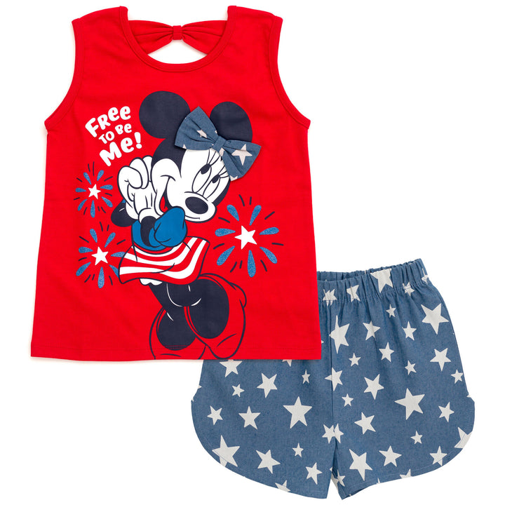 Disney Minnie Mouse T-Shirt and Chambray Shorts Outfit Set