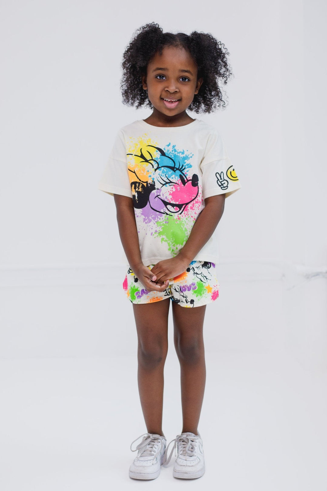 Disney Minnie Mouse T - Shirt and Dolphin French Terry Shorts Outfit Set - imagikids