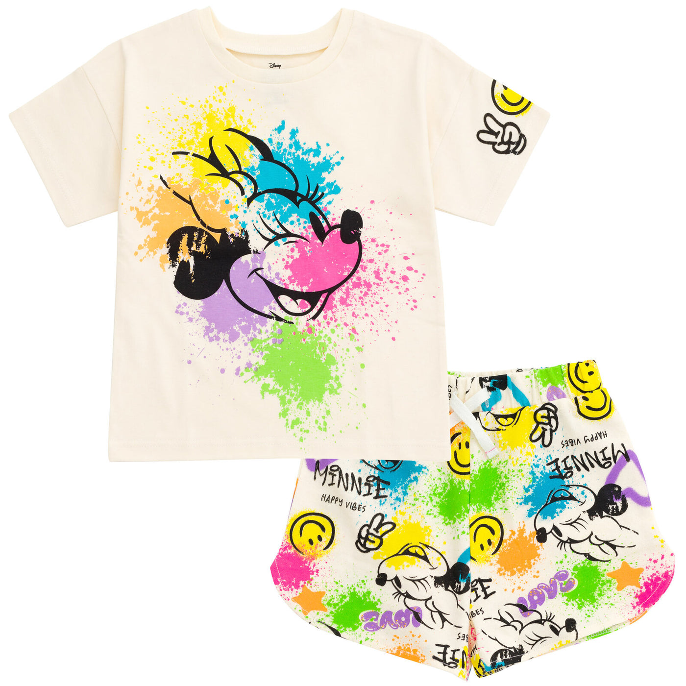Disney Minnie Mouse T-Shirt and Dolphin French Terry Shorts Outfit Set