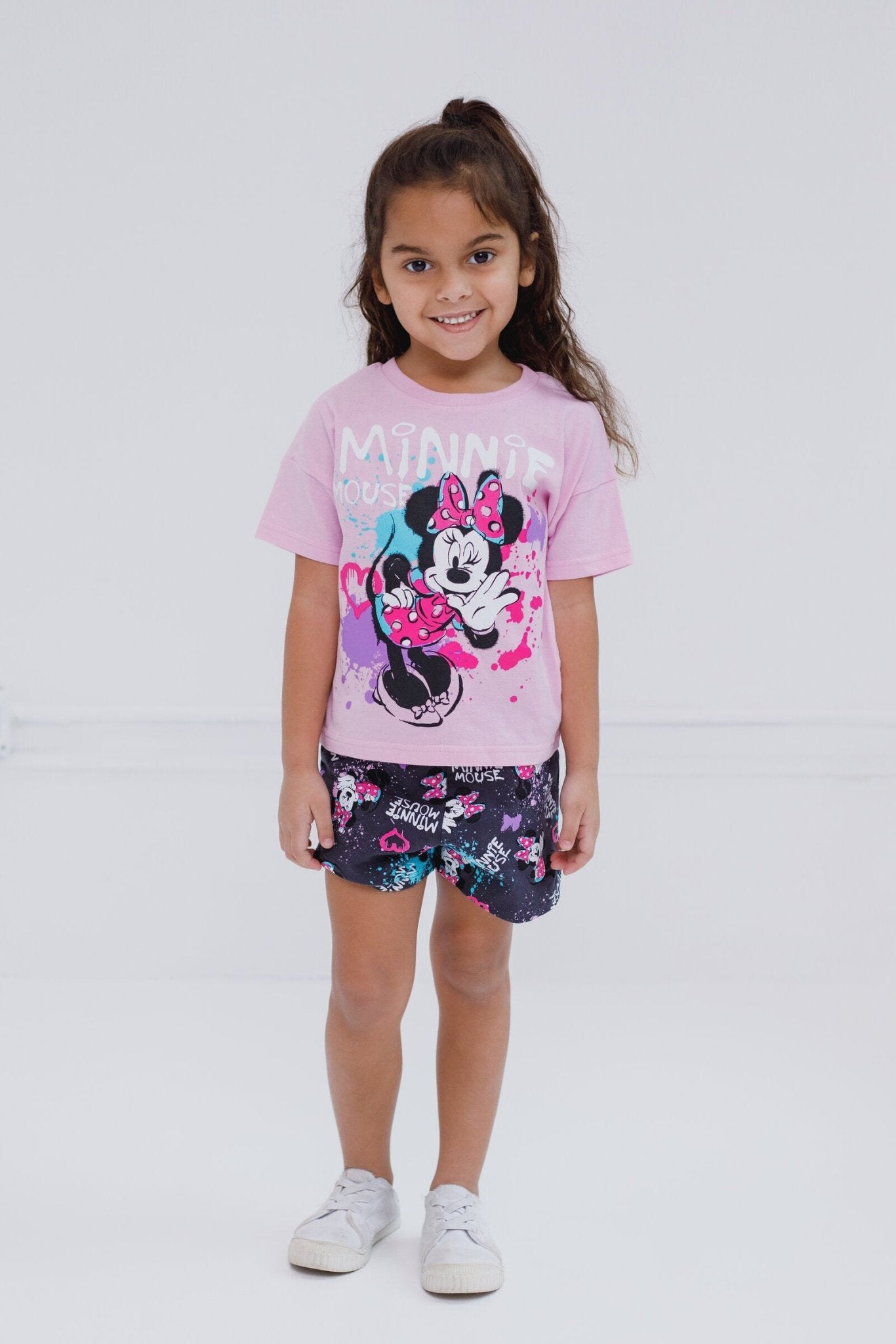 Disney Minnie Mouse T-Shirt and French Terry Shorts Outfit Set - imagikids